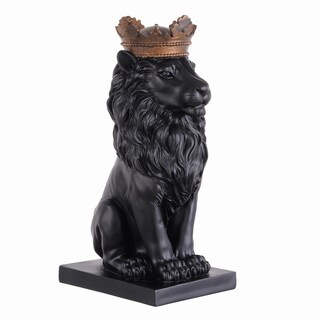 Foto 2 | Foto 2 | Sculpture Hi-line Gift Ltd. 37 Cm León Sentado Negro Resina - Venta Internacional.