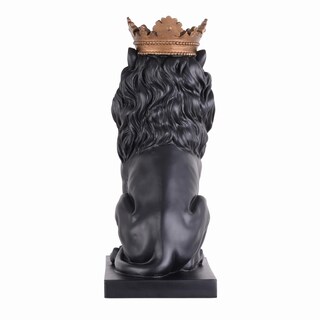Foto 4 | Foto 4 | Sculpture Hi-line Gift Ltd. 37 Cm León Sentado Negro Resina - Venta Internacional.