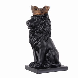 Foto 5 | Foto 5 | Sculpture Hi-line Gift Ltd. 37 Cm León Sentado Negro Resina - Venta Internacional.
