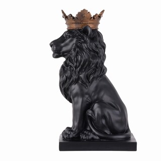 Foto 6 | Foto 6 | Sculpture Hi-line Gift Ltd. 37 Cm León Sentado Negro Resina - Venta Internacional.