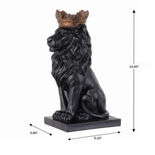 Foto 7 | Foto 7 | Sculpture Hi-line Gift Ltd. 37 Cm León Sentado Negro Resina - Venta Internacional.