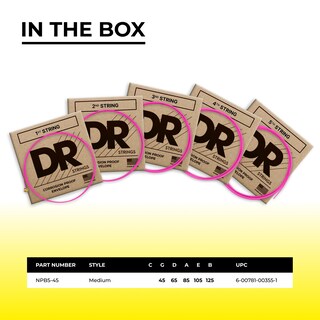 Foto 4 | Foto 4 | Cuerdas Para Bajo Eléctrico Dr Strings Hi-def Neon Npb5-45 - Venta Internacional.