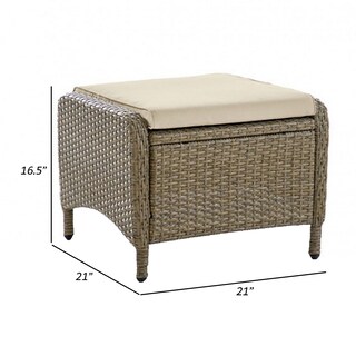 Foto 5 | Foto 5 | Otomana Benzara Bm302160 De Mimbre Sintético Beige Y Marrón 2 Unidades - Venta Internacional.