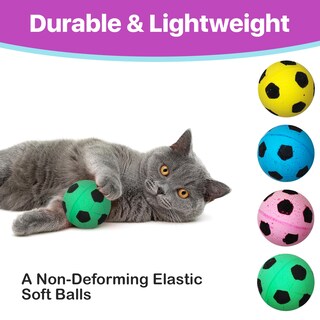 Foto 3 | Foto 3 | Pelotas De Fútbol Spot Cat Toy Sponge Coloridas Paquete De 4 3 8 Cm - Venta Internacional.