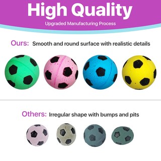 Foto 6 | Foto 6 | Pelotas De Fútbol Spot Cat Toy Sponge Coloridas Paquete De 4 3 8 Cm - Venta Internacional.