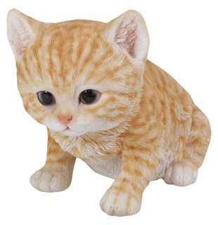 Foto 1 | Foto 1 | Estatua Sentada De Gatito Atigrado Naranja De Hi-line Gift Ltd - Venta Internacional.
