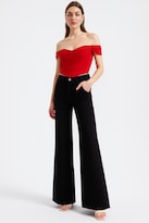 Jeans OBS Dama Wide Leg Liso Negro