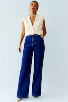 Jeans Obs Dama Wide Leg Mezclilla Azul Claro