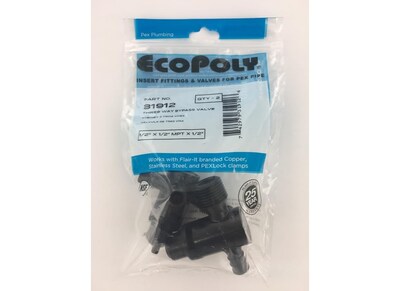 Foto 4 | Foto 4 | Válvula De Derivación Ecopoly 31912 Sw Mpt De Plástico Prensado De 1/2 Pulgada Paquete De 2 - Venta Internacional.