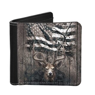 Foto 1 | Foto 1 | Cartera De Piel De Ciervo Con Diseño De Bandera Americana Para Hombre Con Tapa Led - Venta Internacional.