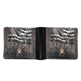 Foto 2 | Foto 2 | Cartera De Piel De Ciervo Con Diseño De Bandera Americana Para Hombre Con Tapa Led - Venta Internacional.
