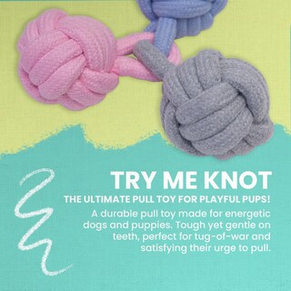 Foto 2 | Foto 2 | Juguete Para Perros Snug Arooz Try Me Knot Rope Duradera Pastel - Venta Internacional.