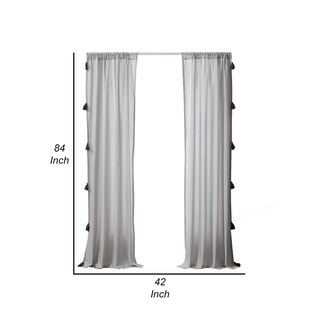 Foto 5 | Foto 5 | Juego De Cortinas Benzara Xumi De 4 Piezas Gris Y Negro 213 X 107 Cm - Venta Internacional.