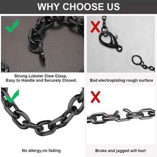 Foto 6 | Foto 6 | Collar Chainshouse Rolo De Acero Inoxidable Chapado En Negro 76 Cm - Venta Internacional.