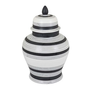 Foto 2 | Foto 2 | Tarro Benzara Benjara De 41 Cm Con Tapa Azul Blanca Minimalista - Venta Internacional.