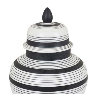 Foto 3 | Foto 3 | Tarro Benzara Benjara De 41 Cm Con Tapa Azul Blanca Minimalista - Venta Internacional.