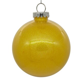 Foto 1 | Foto 1 | Adorno Navideño En Forma De Bola Vickerman Transparente Con Purpurina Amarilla - Venta Internacional.