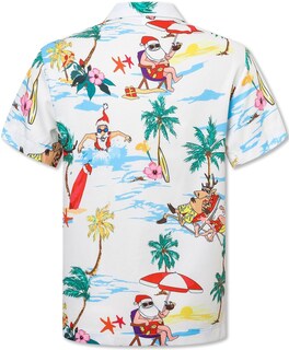 Foto 3 | Foto 3 | Camisa Cromoncent Para Niños Hawaiana Manga Corta Blanca Playa 2xl - Venta Internacional.