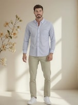 Ferrioni Camisa Manga Larga Slim Fit De Hombre M27025