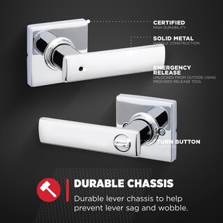 Foto 5 | Foto 5 | Cerradura Kwikset Breton Privacy De Cromo Pulido Con Manija De Puerta - Venta Internacional.