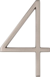 Foto 1 | Foto 1 | Número De Casa 4 Distinción Acabado Níquel Cepillado 13 Cm - Venta Internacional.