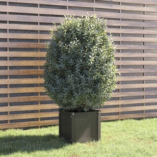 Foto 2 | Foto 2 | Jardinera Vidaxl De Madera Maciza Gris De Pino 40x40x40 Cm - Venta Internacional.