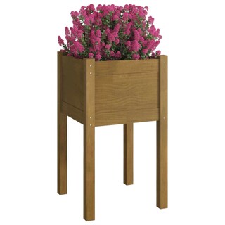 Foto 3 | Foto 3 | Jardinera Vidaxl De Madera Maciza De Pino Marrón Miel 40 X 40 X 70 Cm - Venta Internacional.