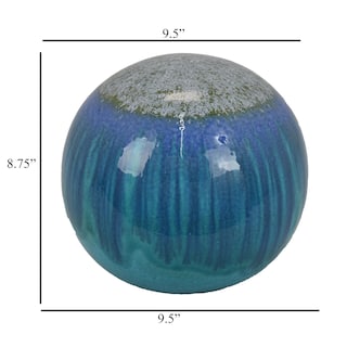 Foto 5 | Foto 5 | Escultura Benzara Mary Esfera Redonda De Cerámica Azul De 25 Cm - Venta Internacional.
