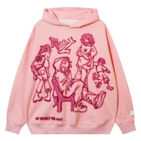 Sudadera Con Capucha Fantasygears Y2k Oversized Graphic Rosa - Venta Internacional.
