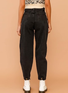 Foto 4 | Foto 4 | Vaqueros Elegantes Negros De Cintura Alta Holgados Para Novio Mamá Y Mujer - Venta Internacional.