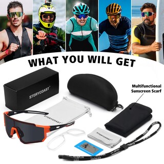 Foto 7 | Foto 7 | Gafas De Sol Deportivas Storycoast Polarized Uv400 Naranja Black - Venta Internacional.