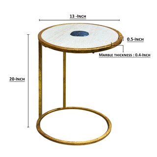 Foto 6 | Foto 6 | Table The Urban Port Con Tapa De Mármol Con Extremo Lateral Redondo De 20 Pulgadas - Venta Internacional.