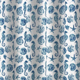 Foto 4 | Foto 4 | Cortina De Ducha Benzara Riga 183 Cm Microfibra Conchas Azules - Venta Internacional.