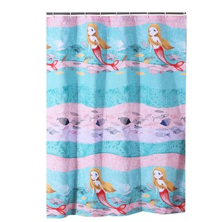 Foto 1 | Foto 1 | Cortina De Ducha Benzara Wini 183 X 183 Cm Estampado De Sirenas - Venta Internacional.