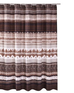 Foto 1 | Foto 1 | Cortina De Ducha Benzara Roca 183 Cm Color Café A Rayas - Venta Internacional.