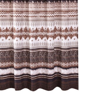 Foto 2 | Foto 2 | Cortina De Ducha Benzara Roca 183 Cm Color Café A Rayas - Venta Internacional.