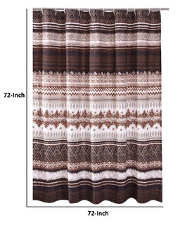 Foto 5 | Foto 5 | Cortina De Ducha Benzara Roca 183 Cm Color Café A Rayas - Venta Internacional.