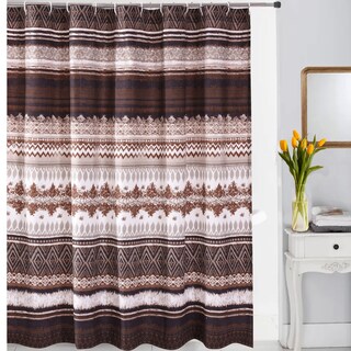 Foto 6 | Foto 6 | Cortina De Ducha Benzara Roca 183 Cm Color Café A Rayas - Venta Internacional.