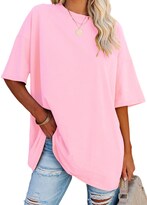 Camiseta Yexipo Para Mujer Extragrande Manga Corta De Verano Rosa - Venta Internacional.