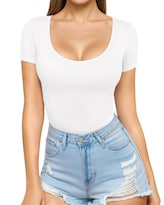 Camiseta Tipo Túnica Mangopop Para Mujer  Cuello Redondo  Manga Corta  Corte Ajustado - Venta Internacional.