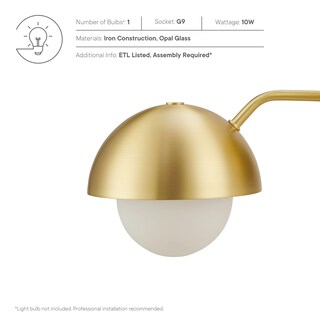 Foto 3 | Foto 3 | Lámpara De Pared Modway Eclipse Dome 15 X 23 X 20 Cm Latón - Venta Internacional.