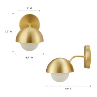 Foto 4 | Foto 4 | Lámpara De Pared Modway Eclipse Dome 15 X 23 X 20 Cm Latón - Venta Internacional.