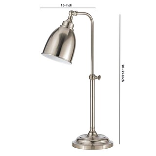 Foto 5 | Foto 5 | Lámpara De Mesa Benzara Redonda De Metal 63 Cm Ajustable Color Plateado - Venta Internacional.
