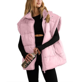 Foto 1 | Foto 1 | Chaleco Acolchado Shiyifa Para Mujer Extragrande Sin Mangas Rosa Acolchado Xl - Venta Internacional.