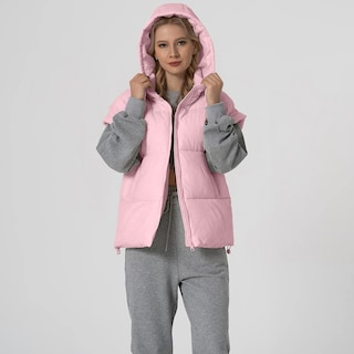 Foto 2 | Foto 2 | Chaleco Acolchado Shiyifa Para Mujer Extragrande Sin Mangas Rosa Acolchado Xl - Venta Internacional.