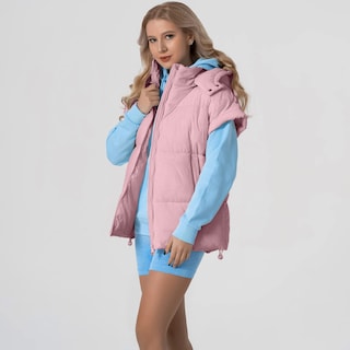 Foto 4 | Foto 4 | Chaleco Acolchado Shiyifa Para Mujer Extragrande Sin Mangas Rosa Acolchado Xl - Venta Internacional.