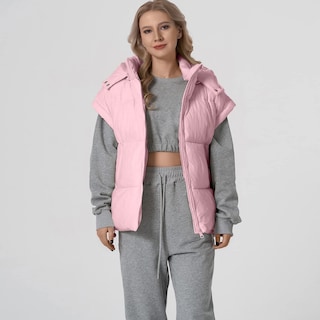 Foto 6 | Foto 6 | Chaleco Acolchado Shiyifa Para Mujer Extragrande Sin Mangas Rosa Acolchado Xl - Venta Internacional.
