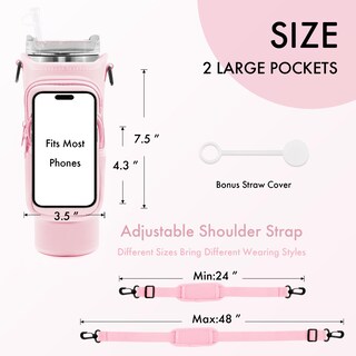 Foto 5 | Foto 5 | Bolsa Portabotellas Jebealuo Para Stanley Cup 1 2/0 9 L Color Rosa - Venta Internacional.
