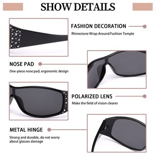 Foto 3 | Foto 3 | Gafas De Sol Sodqw Trendy Polarizadas Envolventes Uv400 Para Mujer - Venta Internacional.