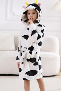 Foto 2 | Foto 2 | Albornoz Deley Unisex De Franela De Vaca Para Niños Pequeños - Venta Internacional.